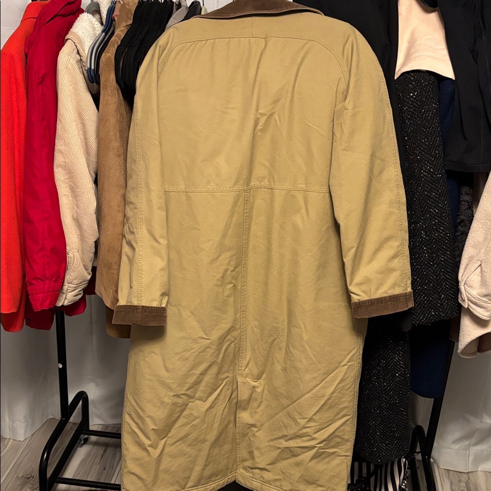 Vintage L.L. Bean Tan Canvas Blanket Lined Barn Coat Sz M - Picture 9 of 9